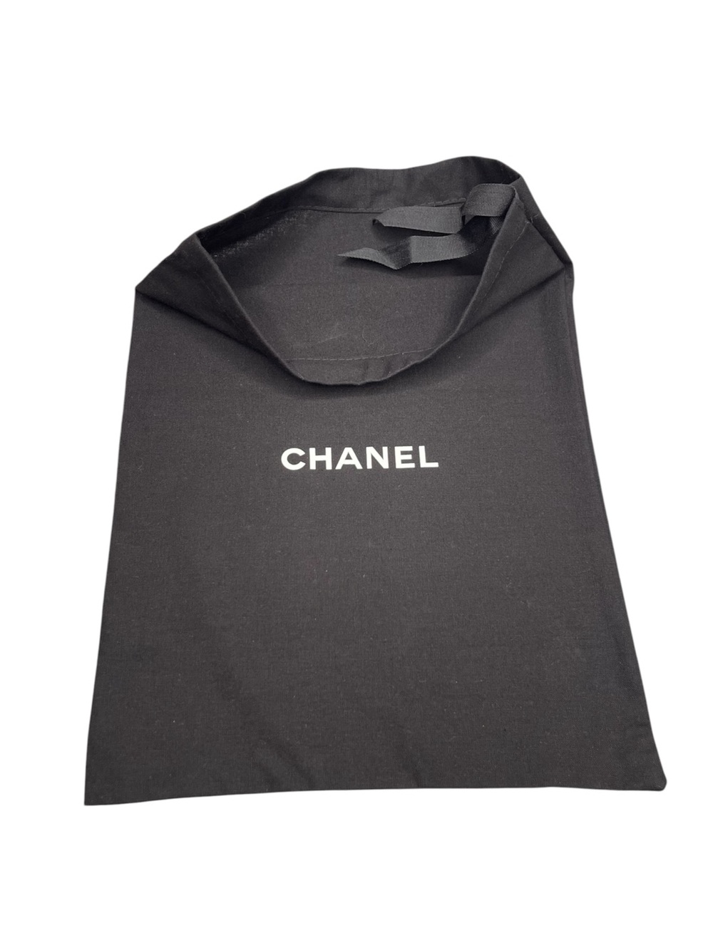 Authentic CHANEL Black Cotton Drawstring Dust Bag Small Shoe Pouch Replacement